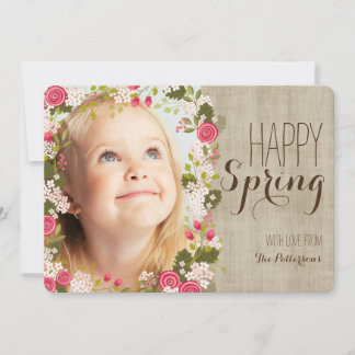 Bonne florale printanière | Carte de voeux photo L