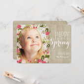 Bonne florale printanière | Carte de voeux photo L (Devant/Arrière en situation)