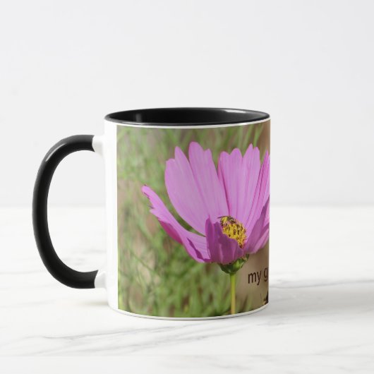 Bonne fortune mantra cosmos fleur Mug (Gauche)