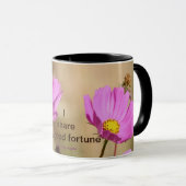 Bonne fortune mantra cosmos fleur Mug (Devant droit)