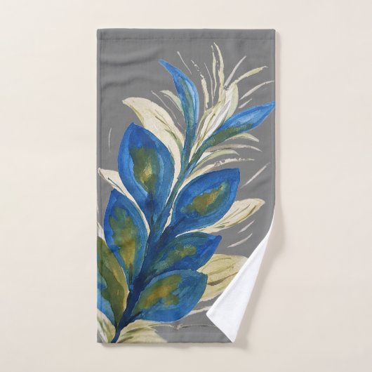 Bonne Fortune Peacock Feathers Aquarelle Bain Tow (Serviette à main)