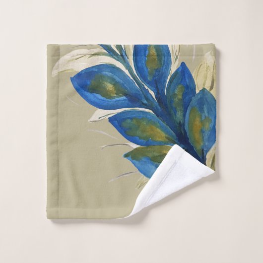 Bonne Fortune Peacock Feathers Aquarelle Bain Tow (Gant de toilette)