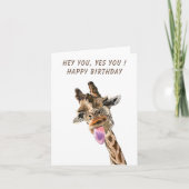Bonne Giraffe drôle Carte d'anniversaire (Devant)