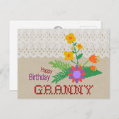 Bonne Granny CC0683 Anniversaire Carte postale art (Devant / Derrière)