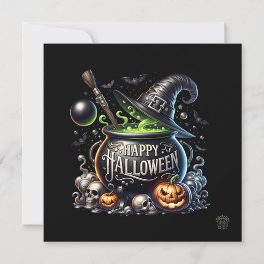 Bonne Halloween Cauldron Invitation (Devant)