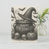 Bonne Halloween Cauldron Invitation (Debout devant)