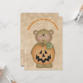 Bonne Halloween de la grande carte d'ours Citrouil (Devant/Arrière en situation)