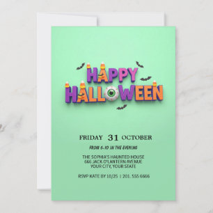 Bonne Halloween Eyeball Invitation