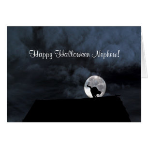 Bonne Halloween Nephew Chat et Carte Lune