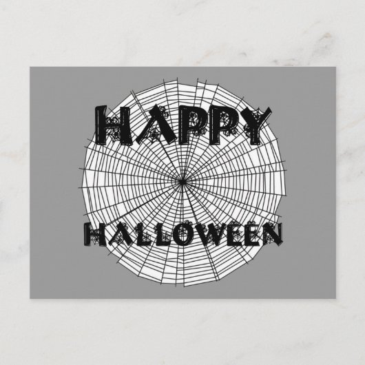 Bonne Halloween sur Spider Web Text Carte postale (Devant)