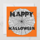 Bonne Halloween sur Spider Web Text Invitation (Devant)