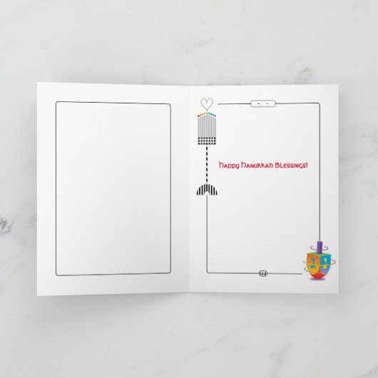 Bonne Hanoukka Blessings ! carte (Intérieur)