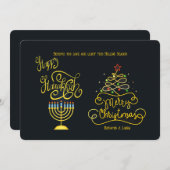 Bonne Hanoukka Joyeuse Carte de Noël (Devant / Derrière)
