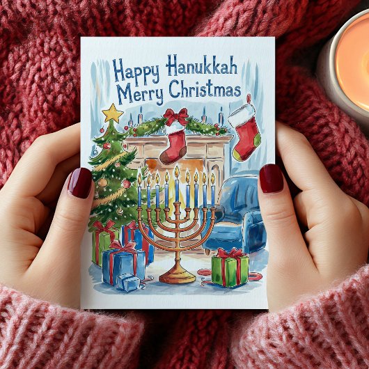 Bonne Hanoukka Joyeuse carte de Noël