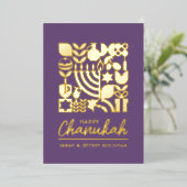 Bonne Hanoukka juive Greeting Foil Carte de vacanc (Debout devant)