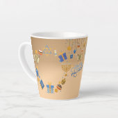 Bonne Hanoukka Latte Mug en orange (Angle gauche)