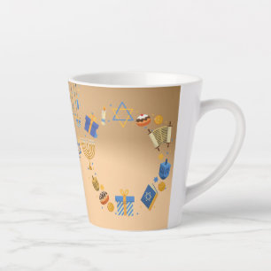 Bonne Hanoukka Latte Mug en orange