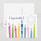 Bonne Hanoukka Menorah bougies Cartes postales (Devant / Derrière)