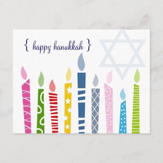 Bonne Hanoukka Menorah bougies Cartes postales (Devant)