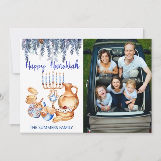 Bonne Hanoukka Modèle photo Menorah Pine Drop (Devant)