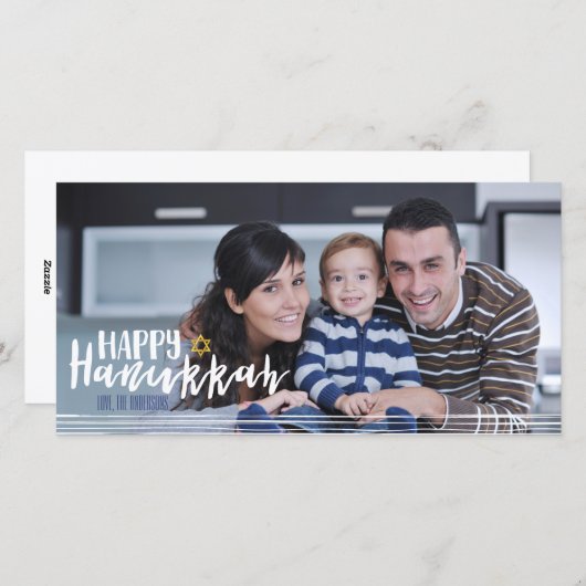 Bonne Hanoukka Star de David Carte photo (Devant / Derrière)