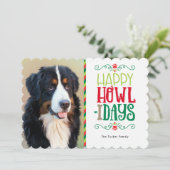 Bonne Howl-Days Empreinte de patte Carte photo de  (Debout devant)