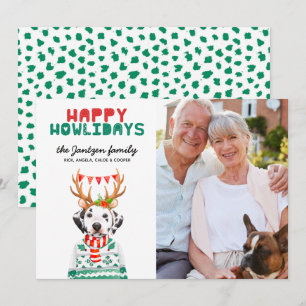 Bonne Howlidays Chien Dalmatie Carte photo de Noël