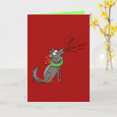 Bonne Howlidays Funny Wolf Carte de voeux de Noël (Fleur jaune)