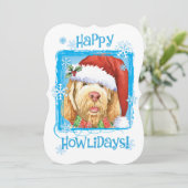 Bonne Howlidays Spinone Italiano Carte de vacances (Debout devant)