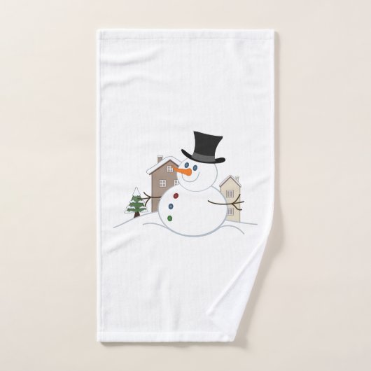 Bonne illustration de Noël Snowman (Serviette à main)