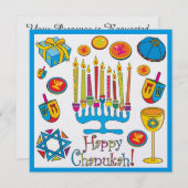 Bonne invitation à Chanukah (Devant / Derrière)