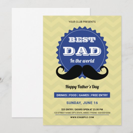 Bonne invitation à la Fête des pères (Devant / Derrière)