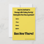 Bonne Invitation à la fête des singes (Dos)