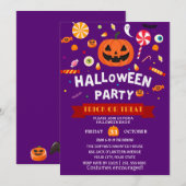 Bonne Invitation à la fête d'Halloween (Devant / Derrière)