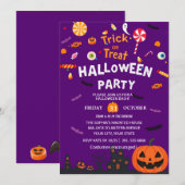 Bonne Invitation à la fête d'Halloween (Devant / Derrière)