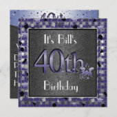 Bonne invitation à la fête du 40e anniversaire pou (Devant / Derrière)