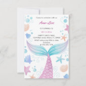 Bonne Invitation à l'anniversaire de Sirène (Devant)