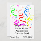 Bonne Invitation Anniversaire Ballons Cupcakes (Dos)