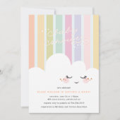 Bonne invitation au Baby shower de nuages (Devant)