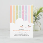Bonne invitation au Baby shower de nuages (Debout devant)
