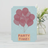 Bonne invitation aux ballons d'anniversaire (Debout devant)