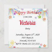Bonne invitation carte d'anniversaire Red Hearts (Dos)