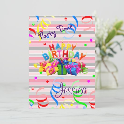 Bonne invitation d'anniversaire (Debout devant)