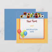 Bonne invitation d'anniversaire (Devant / Derrière)