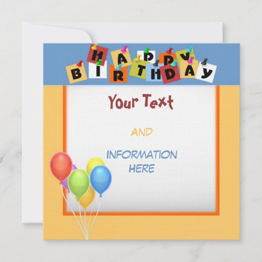 Bonne invitation d'anniversaire (Devant)