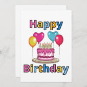 Bonne invitation d'anniversaire (Devant / Derrière)