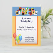 Bonne invitation d'anniversaire (Debout devant)