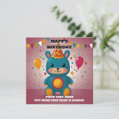 Bonne invitation d'anniversaire (Debout devant)