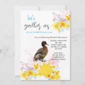 Bonne Invitation d'anniversaire Bébé Canard Floral (Dos)