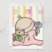 Bonne Invitation d'anniversaire Bébé fille (Dos)